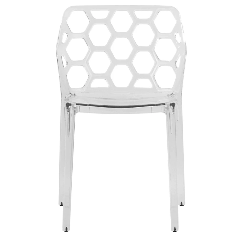 Top 10 ๐ LeisureMod Dynamic Modern Plastic Dining Side Chair Honeycomb Design In Clear โจ 4 Top 10 ๐ LeisureMod Dynamic Modern Plastic Dining Side Chair Honeycomb Design In Clear โจ - Image 2