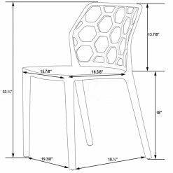 Cheapest 🧨 LeisureMod Dynamic Plastic Dining Side Chair Honeycomb Design In Red 🔔 -Cheap Office Chairs Store 1957529 6 L