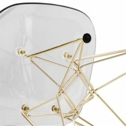 Flash Sale 🔔 LeisureMod Cresco Modern Gold Eiffel Base Dining Side Chair In Clear 🥰 -Cheap Office Chairs Store 1958703 6 L