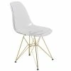 Flash Sale 🔔 LeisureMod Cresco Modern Gold Eiffel Base Dining Side Chair In Clear 🥰 -Cheap Office Chairs Store 1958703 L