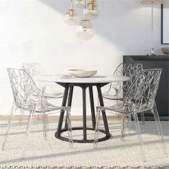 Best Sale 🛒 LeisureMod Cornelia Modern Plastic Dining Side Chair In Clear (Set Of 4) 👏 17 Best Sale 🛒 LeisureMod Cornelia Modern Plastic Dining Side Chair In Clear (Set Of 4) 👏 -Cheap Office Chairs Store 1962318 7 L