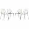 Best Sale 🛒 LeisureMod Cornelia Modern Plastic Dining Side Chair In Clear (Set Of 4) 👏 -Cheap Office Chairs Store 1962318 L