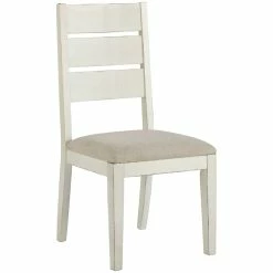 Discount 🤩 Ashley Furniture Grindleburg Ladderback Dining Side Chair In White ⌛