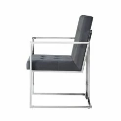 Promo 👍 Posh Living Evan Button Tufted Velvet Dining Chair Gray/Chrome (Set Of 2) ❤️ 13 Promo 👍 Posh Living Evan Button Tufted Velvet Dining Chair Gray/Chrome (Set Of 2) ❤️ -Cheap Office Chairs Store 1965372 3 L