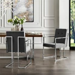 Promo 👍 Posh Living Evan Button Tufted Velvet Dining Chair Gray/Chrome (Set Of 2) ❤️ 17 Promo 👍 Posh Living Evan Button Tufted Velvet Dining Chair Gray/Chrome (Set Of 2) ❤️ -Cheap Office Chairs Store 1965372 7 L