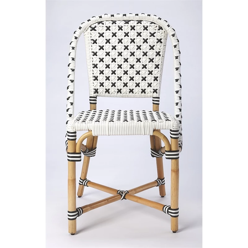 Promo ⭐ Butler Specialty Company Butler Specialty Tenor Rattan Dining Chair In White And Black ⭐ 6 Promo ⭐ Butler Specialty Company Butler Specialty Tenor Rattan Dining Chair In White And Black ⭐ - Image 4