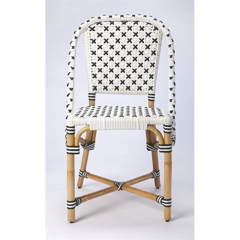 Promo ⭐ Butler Specialty Company Butler Specialty Tenor Rattan Dining Chair In White And Black ⭐ 9 Promo ⭐ Butler Specialty Company Butler Specialty Tenor Rattan Dining Chair In White And Black ⭐ - Image 7