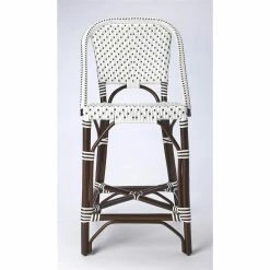 Best Sale 😍 Butler Specialty Company Butler Specialty Solstice Rattan Counter Stool In White And Chocolate 😀 -Cheap Office Chairs Store 1969956 5 L