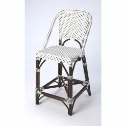 Best Sale 😍 Butler Specialty Company Butler Specialty Solstice Rattan Counter Stool In White And Chocolate 😀