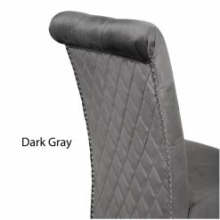 Best deal 🧨 Galaxy Home Furnishings Lucy 2 Piece Wood Legs Dinning Chair Finish With Velvet Fabric In Dark Gray 👍 -Cheap Office Chairs Store 1970812 3 L