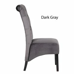 Best deal 🧨 Galaxy Home Furnishings Lucy 2 Piece Wood Legs Dinning Chair Finish With Velvet Fabric In Dark Gray 👍 -Cheap Office Chairs Store 1970812 6 L