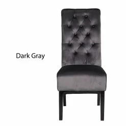Best deal 🧨 Galaxy Home Furnishings Lucy 2 Piece Wood Legs Dinning Chair Finish With Velvet Fabric In Dark Gray 👍 -Cheap Office Chairs Store 1970812 8 L