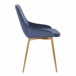 Flash Sale 👍 Armen Living Heidi Blue Velvet Dining Accent Chair 🌟 -Cheap Office Chairs Store 1971123 2 L