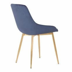 Flash Sale 👍 Armen Living Heidi Blue Velvet Dining Accent Chair 🌟 -Cheap Office Chairs Store 1971123 3 L