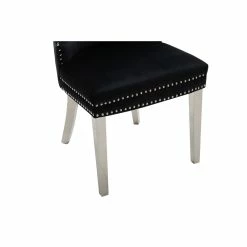 Buy 🔔 Galaxy Home Furnishings Erica 2 Piece Stainless Steel Legs Chair Finish With Velvet Fabric In Black ⌛ -Cheap Office Chairs Store 1971787 10 L