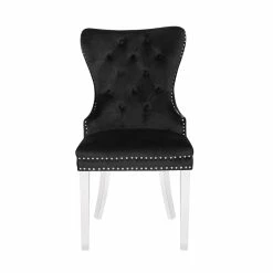 Buy 🔔 Galaxy Home Furnishings Erica 2 Piece Stainless Steel Legs Chair Finish With Velvet Fabric In Black ⌛ -Cheap Office Chairs Store 1971787 13 L