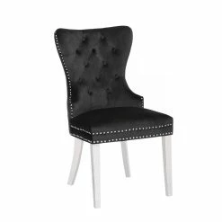 Buy 🔔 Galaxy Home Furnishings Erica 2 Piece Stainless Steel Legs Chair Finish With Velvet Fabric In Black ⌛ -Cheap Office Chairs Store 1971787 14 L