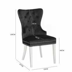 Buy 🔔 Galaxy Home Furnishings Erica 2 Piece Stainless Steel Legs Chair Finish With Velvet Fabric In Black ⌛ -Cheap Office Chairs Store 1971787 20 L