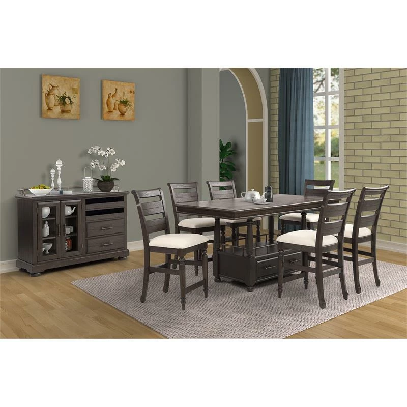 Promo 😉 Bernards Bellamy 25" Solid Wood Ladder Back Counter Stool-Chocolate Brown 💯 4 Promo 😉 Bernards Bellamy 25" Solid Wood Ladder Back Counter Stool-Chocolate Brown 💯 - Image 2