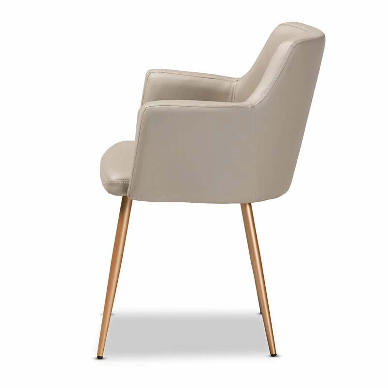 Wholesale ๐งจ Baxton Studio Martine Beige Upholstered Gold Metal Dining Chair ๐ 5 Wholesale ๐งจ Baxton Studio Martine Beige Upholstered Gold Metal Dining Chair ๐ - Image 3