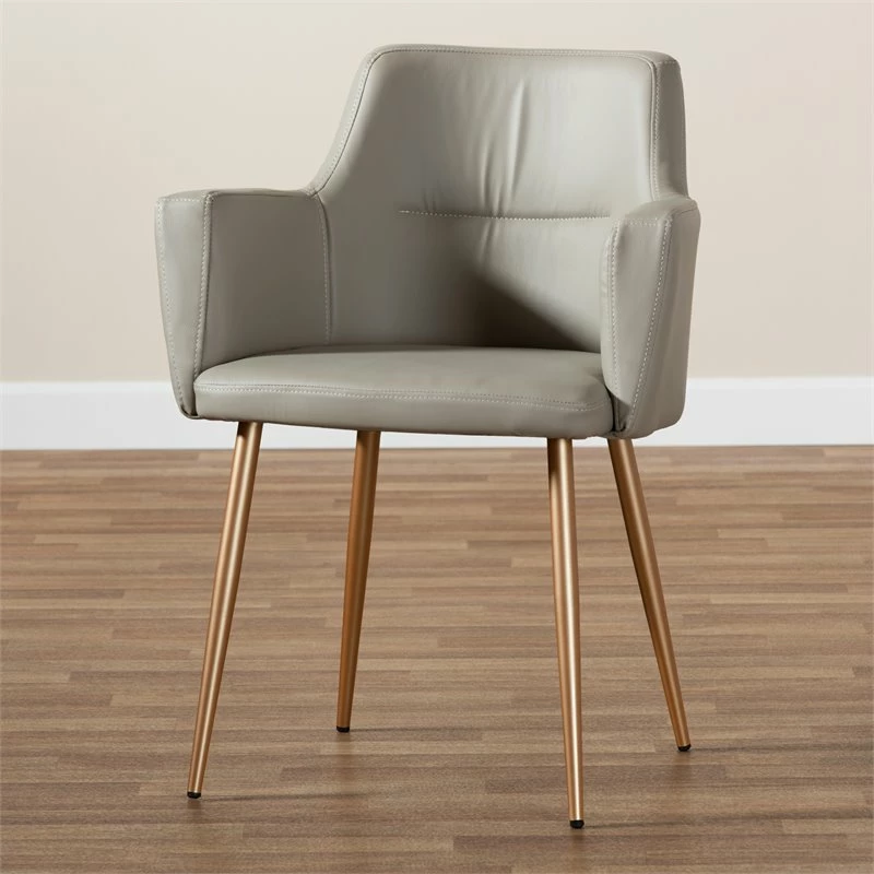 Wholesale ๐งจ Baxton Studio Martine Beige Upholstered Gold Metal Dining Chair ๐ 10 Wholesale ๐งจ Baxton Studio Martine Beige Upholstered Gold Metal Dining Chair ๐ - Image 8