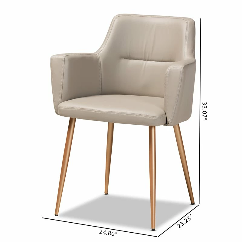 Wholesale ๐งจ Baxton Studio Martine Beige Upholstered Gold Metal Dining Chair ๐ 11 Wholesale ๐งจ Baxton Studio Martine Beige Upholstered Gold Metal Dining Chair ๐ - Image 9