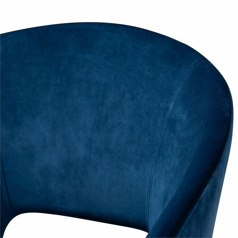 Deals 🥰 Baxton Studio Vianne Velvet Metal Dining Chair In Navy Blue 😀 7 Deals 🥰 Baxton Studio Vianne Velvet Metal Dining Chair In Navy Blue 😀 - Image 5