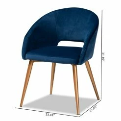 Deals 🥰 Baxton Studio Vianne Velvet Metal Dining Chair In Navy Blue 😀 19 Deals 🥰 Baxton Studio Vianne Velvet Metal Dining Chair In Navy Blue 😀 -Cheap Office Chairs Store 1972336 8 L