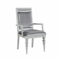 New 🔔 ACME Furniture Acme Maverick Arm Chair (Set-2) In Fabric & Platinum 👏