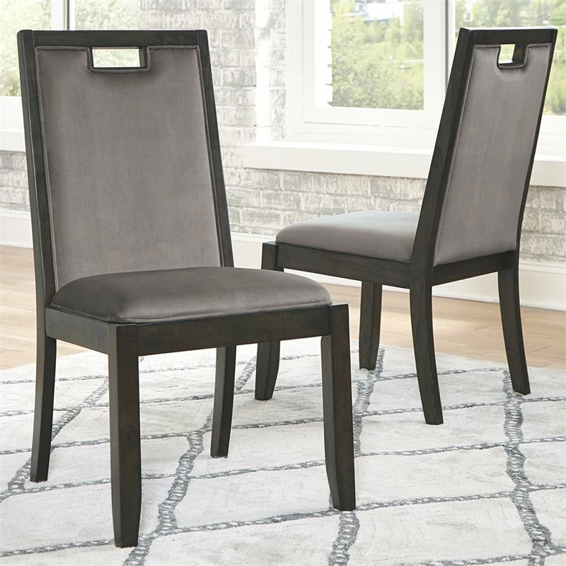 Brand new ๐ Ashley Furniture Hyndell Faux Velvet Upholstered Dining Side Chair In Dark Brown ๐ 4 Brand new ๐ Ashley Furniture Hyndell Faux Velvet Upholstered Dining Side Chair In Dark Brown ๐ - Image 2