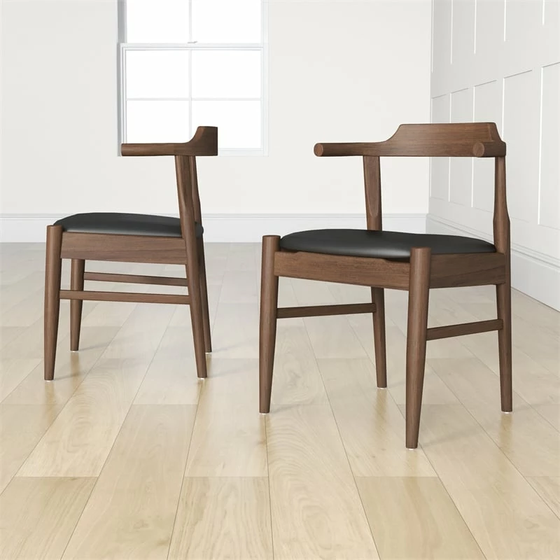 Best Sale โ๏ธ Ashcroft Kathy Mid-Century Modern Faux Leather Dining Chair In Black (Set Of 2) ๐ 5 Best Sale โ๏ธ Ashcroft Kathy Mid-Century Modern Faux Leather Dining Chair In Black (Set Of 2) ๐ - Image 3