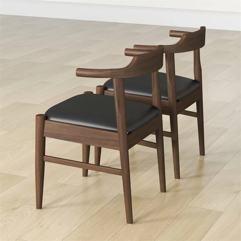 Best Sale โ๏ธ Ashcroft Kathy Mid-Century Modern Faux Leather Dining Chair In Black (Set Of 2) ๐ 8 Best Sale โ๏ธ Ashcroft Kathy Mid-Century Modern Faux Leather Dining Chair In Black (Set Of 2) ๐ - Image 6