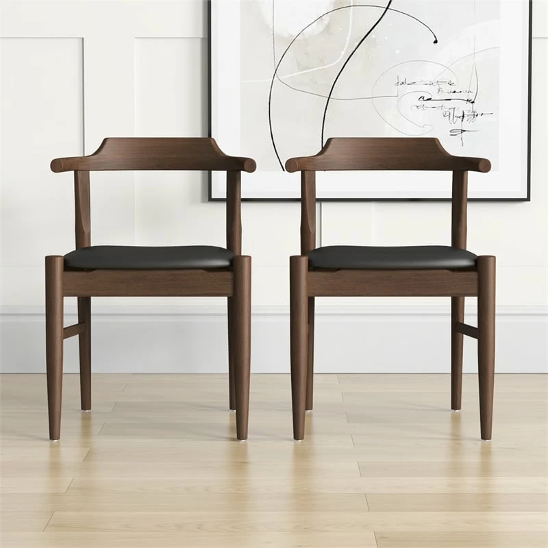 Best Sale โ๏ธ Ashcroft Kathy Mid-Century Modern Faux Leather Dining Chair In Black (Set Of 2) ๐ 4 Best Sale โ๏ธ Ashcroft Kathy Mid-Century Modern Faux Leather Dining Chair In Black (Set Of 2) ๐ - Image 2