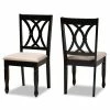 Outlet ⭐ Set Of 2 Baxton Studio Reneau Sand Upholstered Espresso Wood Dining Chairs 💯 -Cheap Office Chairs Store 1977997 L