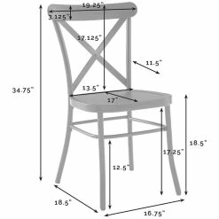 New 🌟 Crosley Furniture Crosley Camille Metal X Back Dining Side Chair In Matte Black (Set Of 2) 🔥 -Cheap Office Chairs Store 1978881 7 L