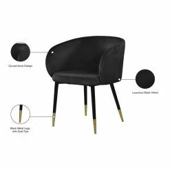 Buy ๐ Meridian Furniture Louise Velvet Dining Chair In Black ๐ 12 Buy ๐ Meridian Furniture Louise Velvet Dining Chair In Black ๐ -Cheap Office Chairs Store 1979951 4 L