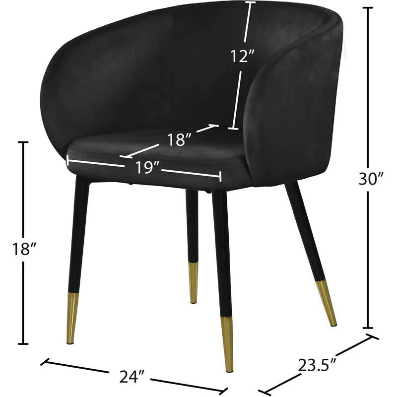 Buy ๐ Meridian Furniture Louise Velvet Dining Chair In Black ๐ 7 Buy ๐ Meridian Furniture Louise Velvet Dining Chair In Black ๐ - Image 5