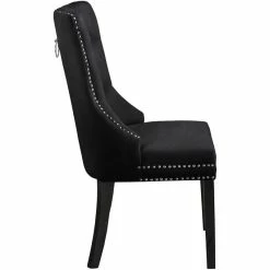Flash Sale ✔️ Meridian Furniture Nikki 19.5"H Velvet Dining Chair In Black (Set Of 2) 🔥 -Cheap Office Chairs Store 1979979 2 L