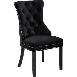 Flash Sale ✔️ Meridian Furniture Nikki 19.5"H Velvet Dining Chair In Black (Set Of 2) 🔥 -Cheap Office Chairs Store 1979979 3 L