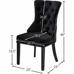 Flash Sale ✔️ Meridian Furniture Nikki 19.5"H Velvet Dining Chair In Black (Set Of 2) 🔥 -Cheap Office Chairs Store 1979979 5 L