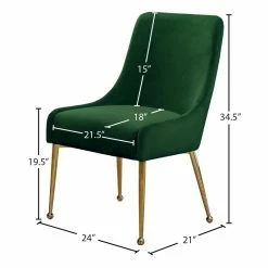 Brand new 🥰 Meridian Furniture Owen 19.5"H Velvet Dining Chair In Green (Set Of 2) ✨ -Cheap Office Chairs Store 1979989 7 L