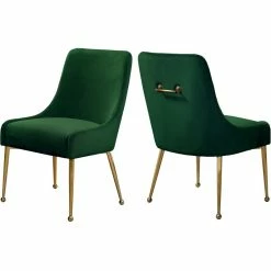 Brand new 🥰 Meridian Furniture Owen 19.5"H Velvet Dining Chair In Green (Set Of 2) ✨