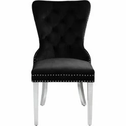 Wholesale 🥰 Meridian Furniture Carmen 19.5"H Velvet Dining Chair In Black (Set Of 2) 👏 -Cheap Office Chairs Store 1979990 2 L