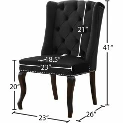 Best Pirce ⭐ Meridian Furniture Suri 20"H Velvet Dining Chair In Black (Set Of 2) 🥰 -Cheap Office Chairs Store 1980063 7 L