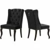 Best Pirce ⭐ Meridian Furniture Suri 20"H Velvet Dining Chair In Black (Set Of 2) 🥰