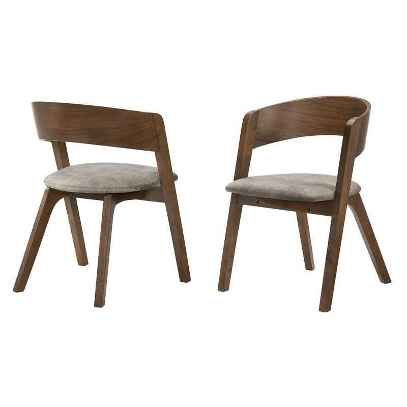 Cheap 👏 Armen Living Jackie Dining Accent Chairs In Walnut Finish And Brown Fabric Set Of 2 🔔 3 Cheap 👏 Armen Living Jackie Dining Accent Chairs In Walnut Finish And Brown Fabric Set Of 2 🔔