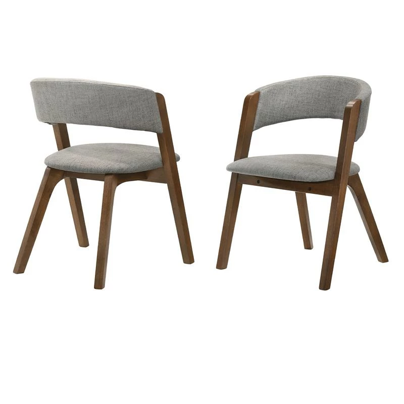 Best deal ❤️ Armen Living Rowan Dining Accent Chair In Walnut Finish And Grey Fabric Set Of 2 🎁 3 Best deal ❤️ Armen Living Rowan Dining Accent Chair In Walnut Finish And Grey Fabric Set Of 2 🎁
