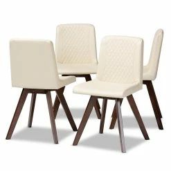Top 10 ๐ Set Of 4 Baxton Studio Pernille Cream Faux Leather Walnut Finished Dining Chairs ๐คฉ