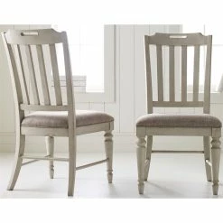 Promo 🧨 Legacy Classic Furniture Legacy Brookhaven Slat Back Side Chair (set Of 2) In Vintage Linen Finish Wood 🥰 -Cheap Office Chairs Store 1988865 4 L