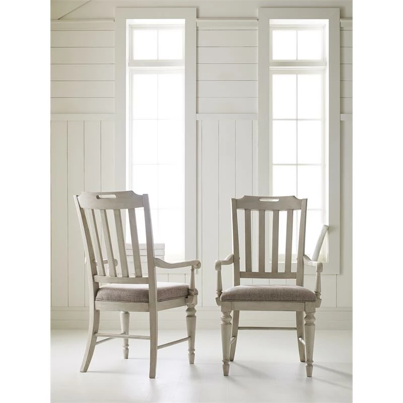 Hot Sale ❤️ Legacy Classic Furniture Legacy Classic Brookhaven Slat Back Arm Chair (set Of 2)Vintage Linen Color Wood 🥰 4 Hot Sale ❤️ Legacy Classic Furniture Legacy Classic Brookhaven Slat Back Arm Chair (set Of 2)Vintage Linen Color Wood 🥰 - Image 2